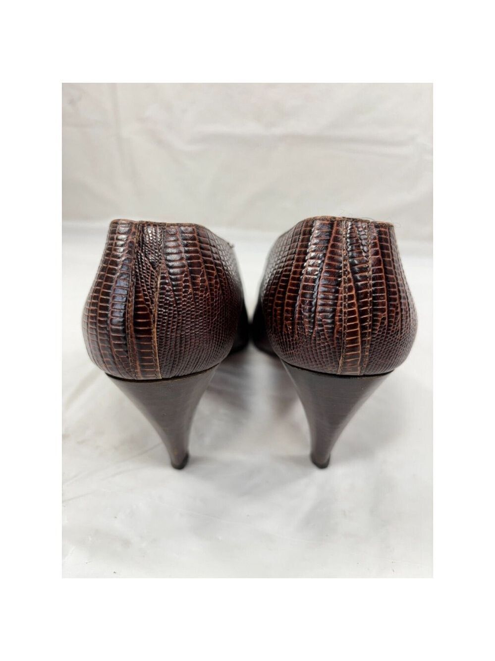 Ellen Tracy Made in Italy Leather Slip On Heels 7 brown - Picture 8 of 11